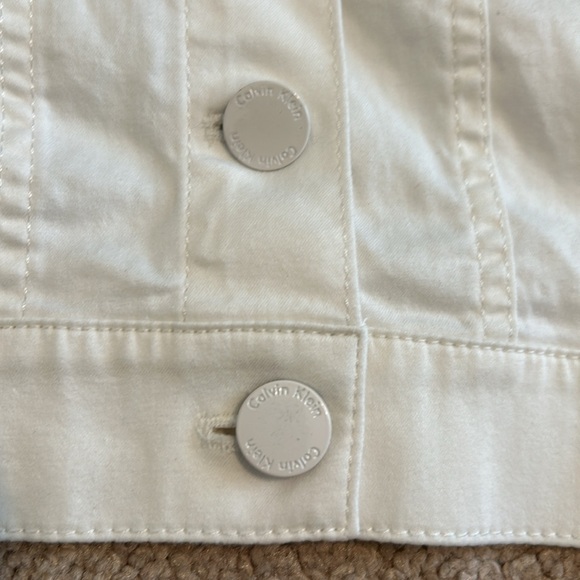Calvin Klein White Cropped Jacket Large - Picture 8 of 10